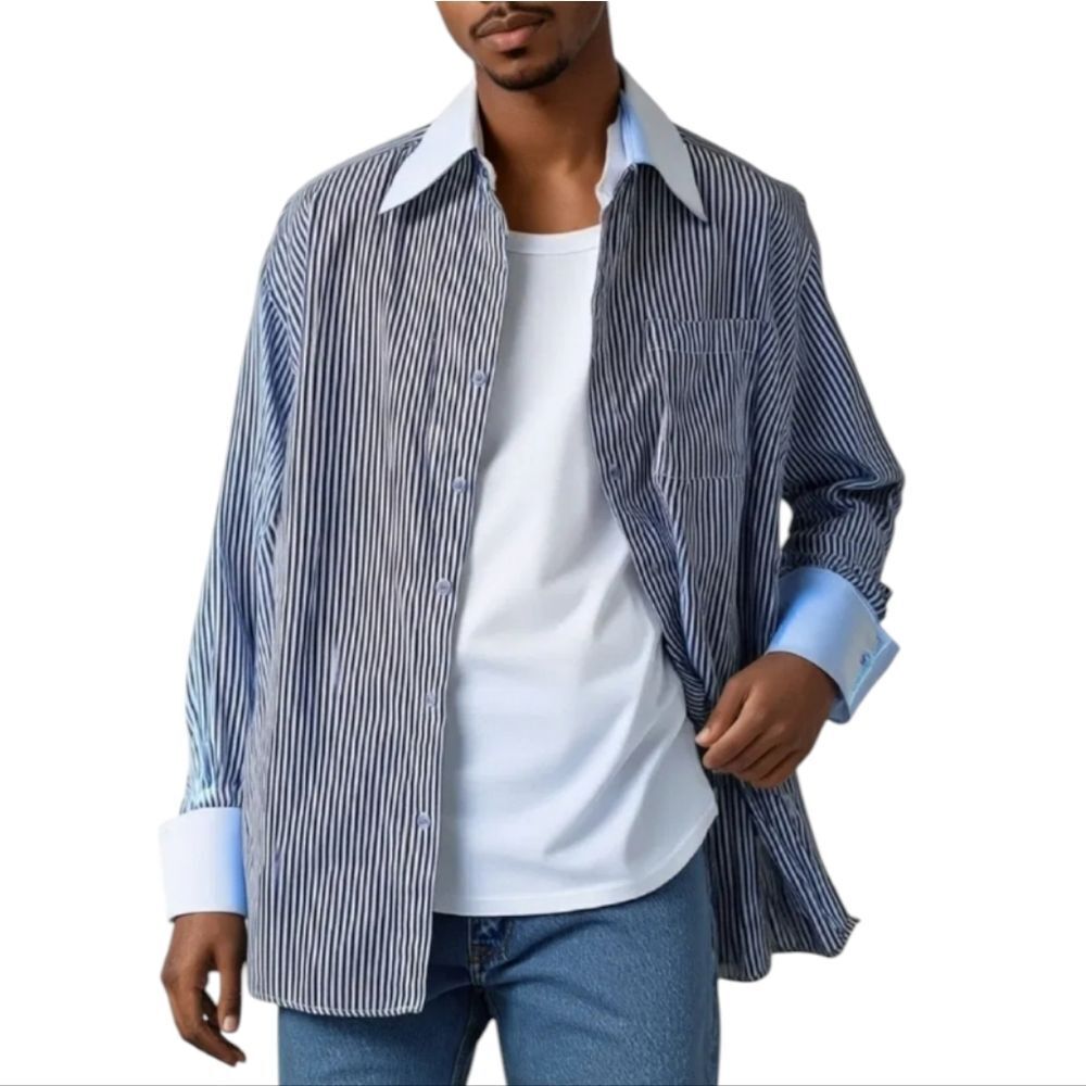 Daniel Elissa Men's Striped Button Down Shirt